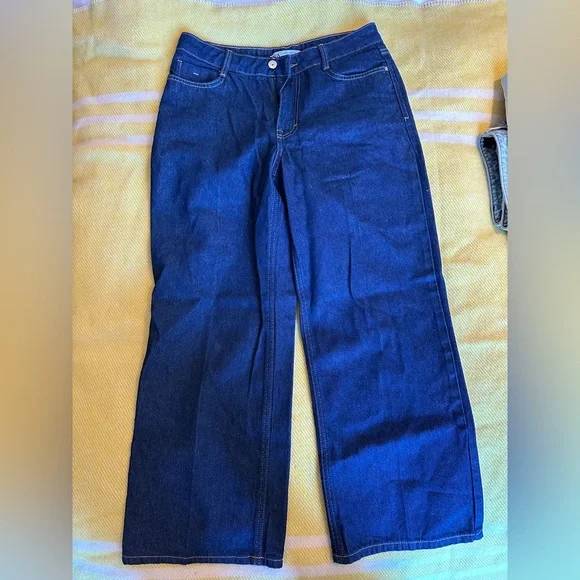 Zara dark denim straight cropped jeans - Picture 4 of 4